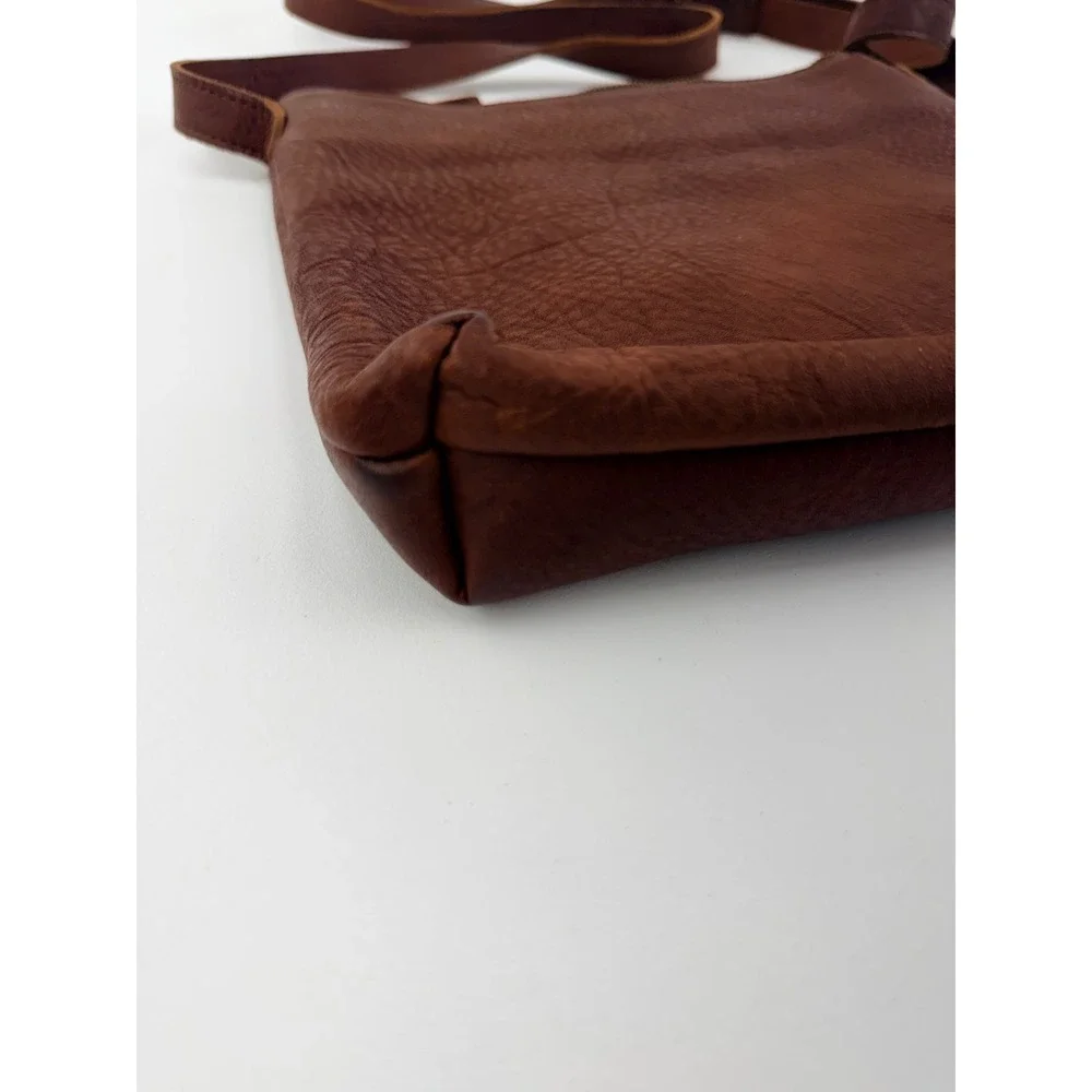 Lifetime Leather Crossbody Bag Brown Full Grain Cowhide Leather Adjustable Strap
